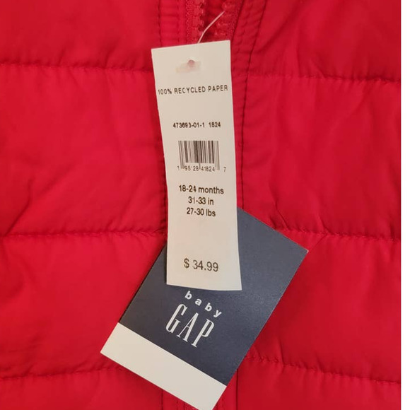 NEW! Baby Gap Sherpa Lined Puffer Vest - Super Cozy - Picture 5 of 6